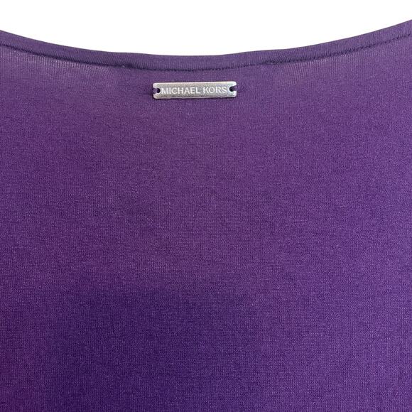 Michael Kors MK Layered-Look V-Neck 3/4 Sleeve Top Blouse Purple Size M - Picture 4 of 10